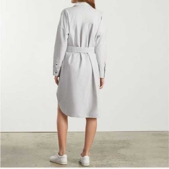 Everlane Oxford Stripe Belted Shirt Dress - Picture 3 of 14